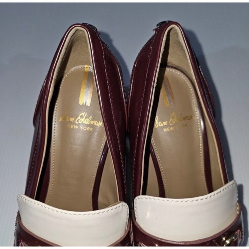 Sam Edelman Quincy Block Heel
Loafer Pump Syrah Red Modern Ivory Size 8 - Picture 10 of 14